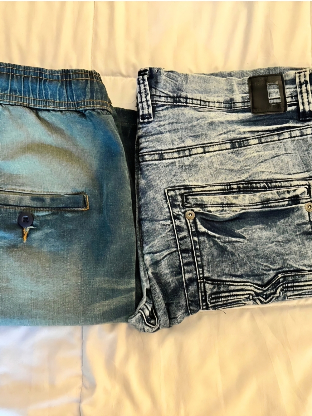 Revolution Light Blue Denim Shorts with Contrast Stitching